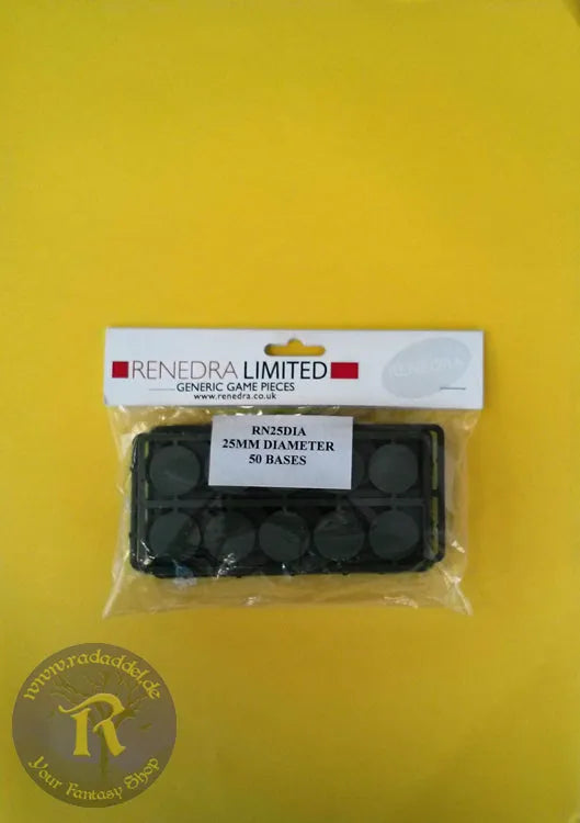 25mm runde Bases flach (50 Stück)-Renedra-Radaddel