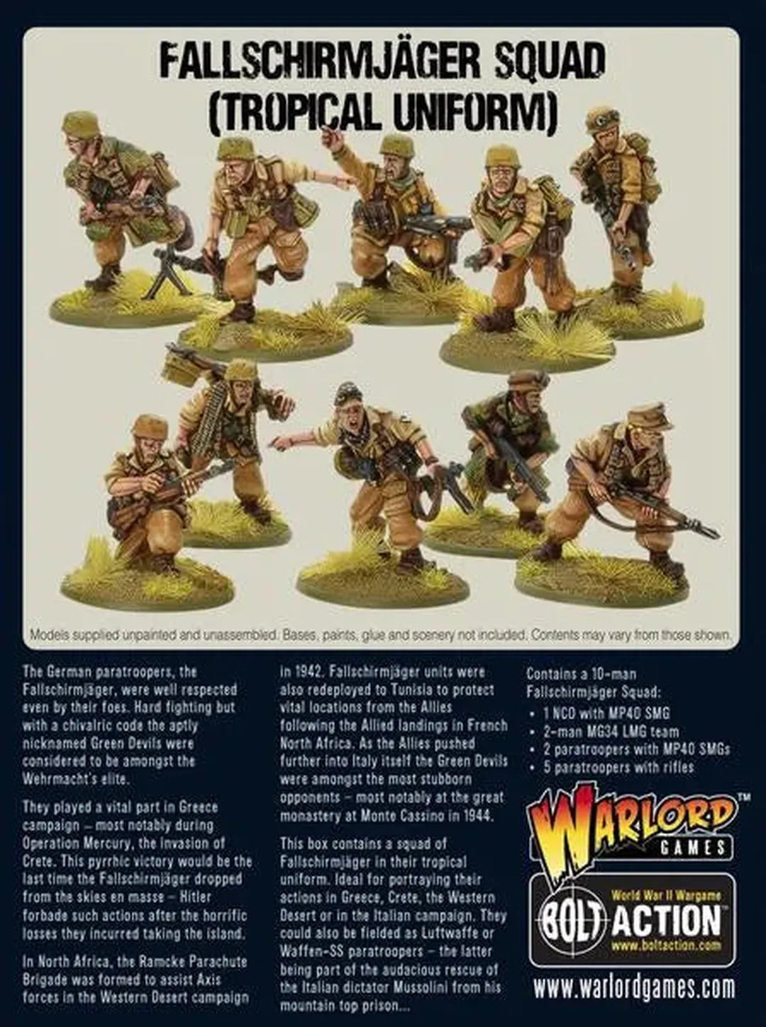 Fallschirmjager Squad (Tropical Uniform)-Warlord Games-Radaddel