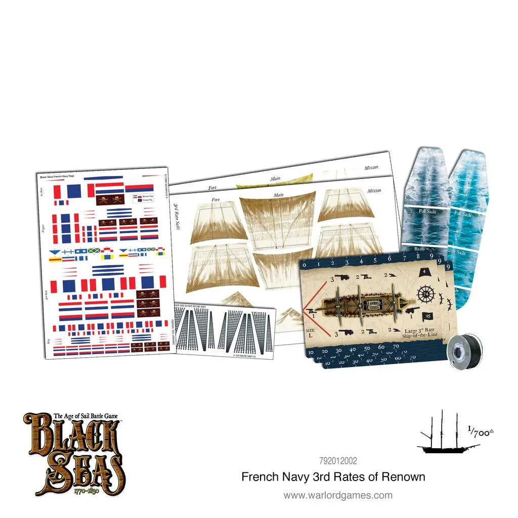 French Navy 3rd Rates of Renown-Warlord Games-Radaddel
