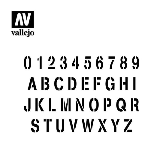 Stamp Font Stencil-Vallejo-Radaddel
