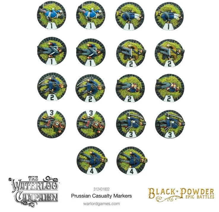 Black Powder Epic Battles: Waterloo - Prussian casualty markers-Warlord Games-Radaddel