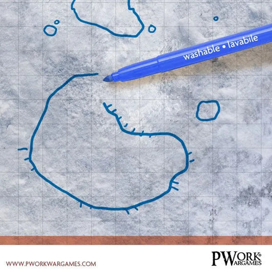 RPG Rewritable Combat Map Snow Plain 36x48"-PWork Wargames-Radaddel
