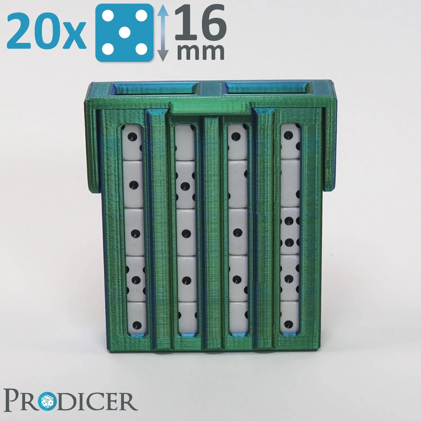 Dice Pro Keeper - 16mm | Blau-Grün-ProDicer-Radaddel
