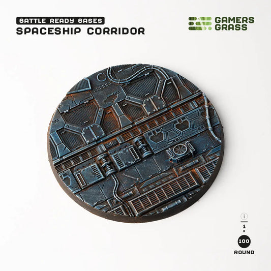 Spaceship Corridor Bases Round 100mm (x1)-Gamers Grass-Radaddel
