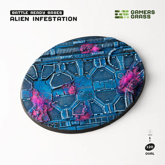 Alien Infestation Bases Oval 120mm (x1)-Gamers Grass-Radaddel