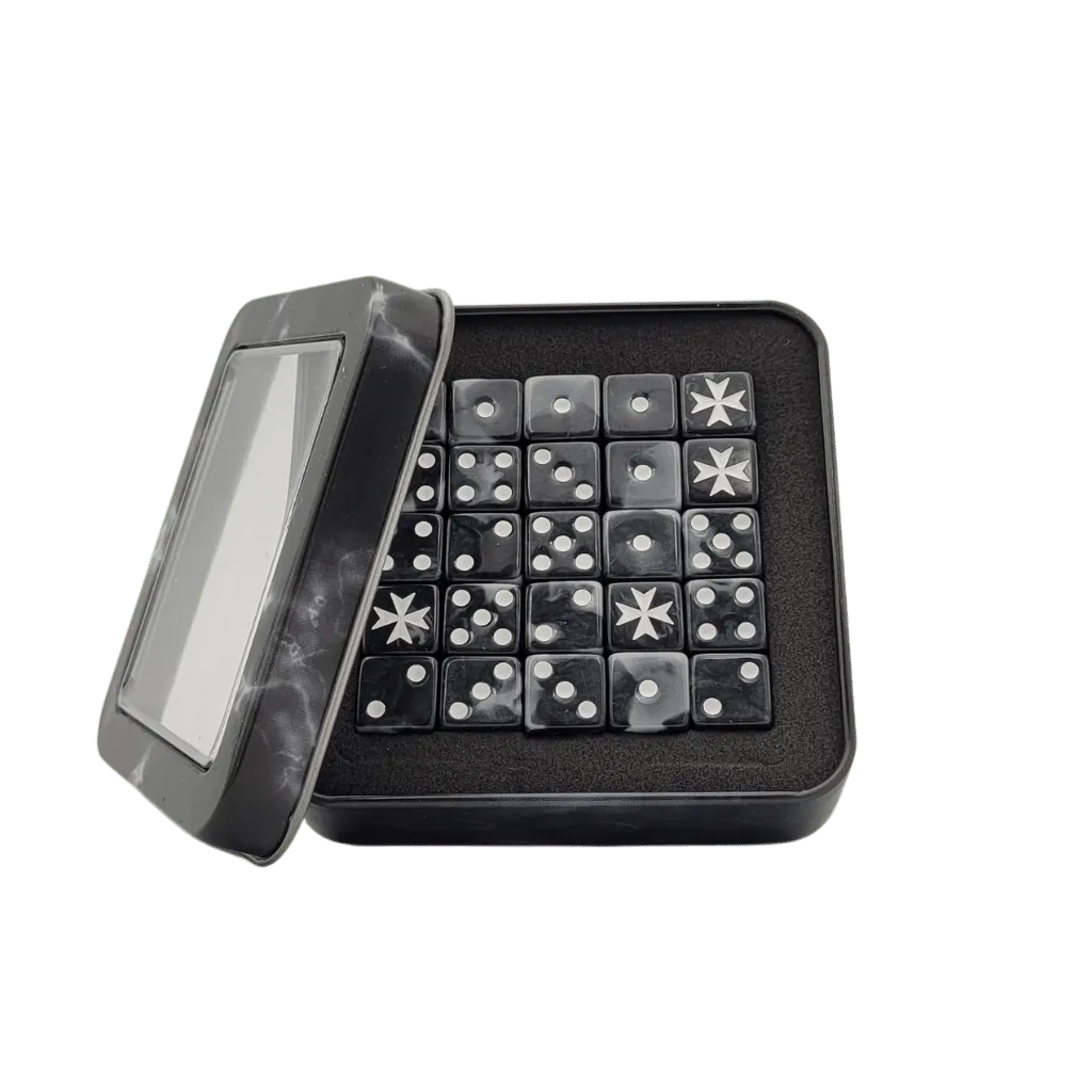 Knight Templar 2 Dice 12 mm (25 Stück)-Baron of Dice-Radaddel