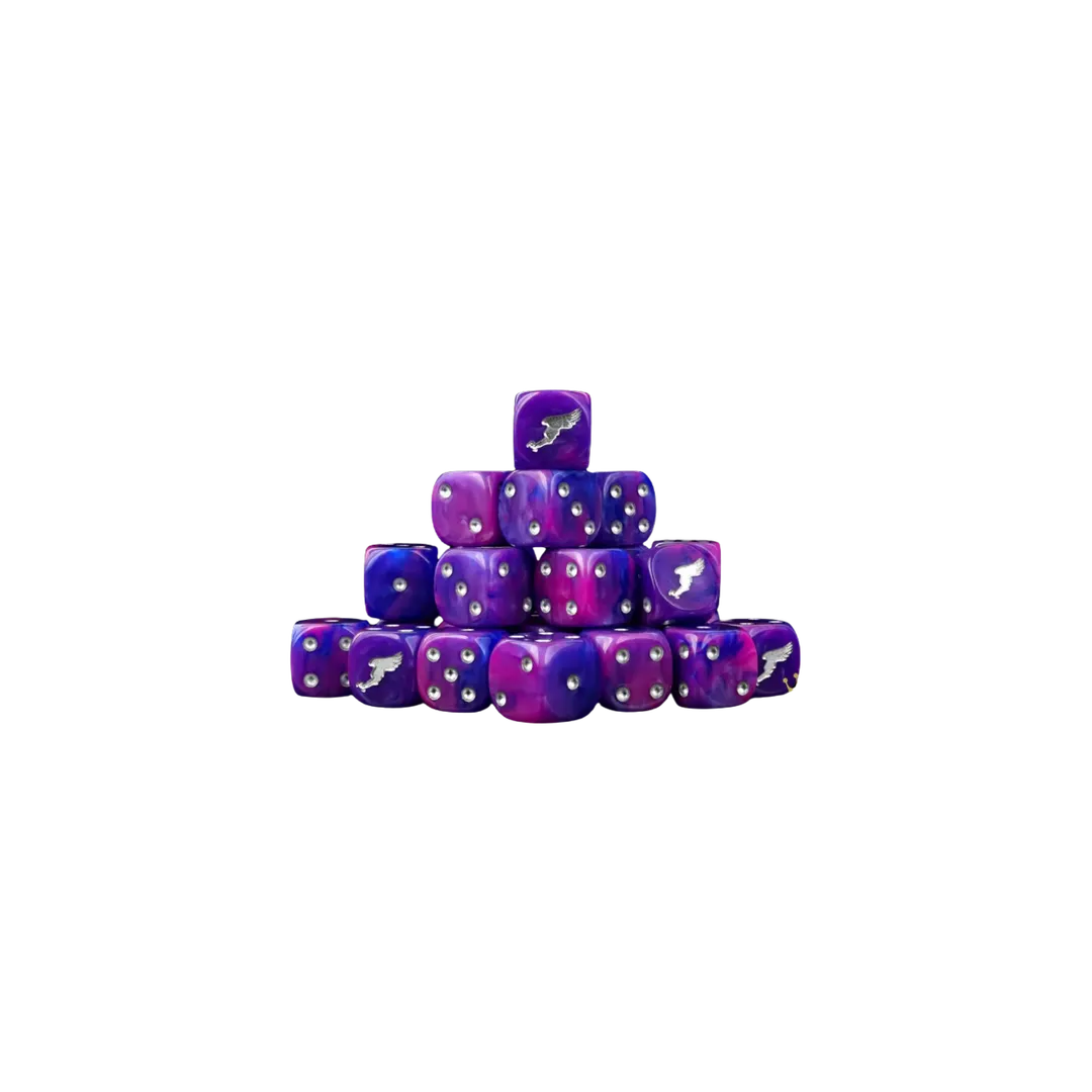 Children of Profligacy Silver Inlay Dice 16mm Round (25 Stück)-Baron of Dice-Radaddel