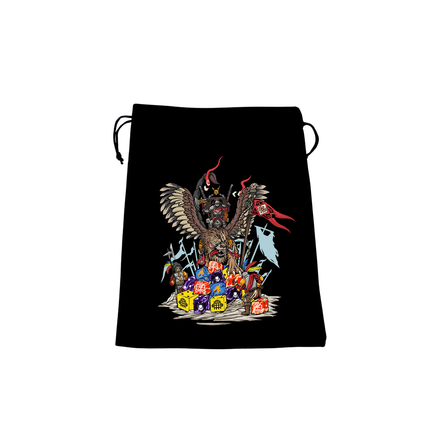 Premium Black Dice Bag - Hippogryph Knight-Baron of Dice-Radaddel
