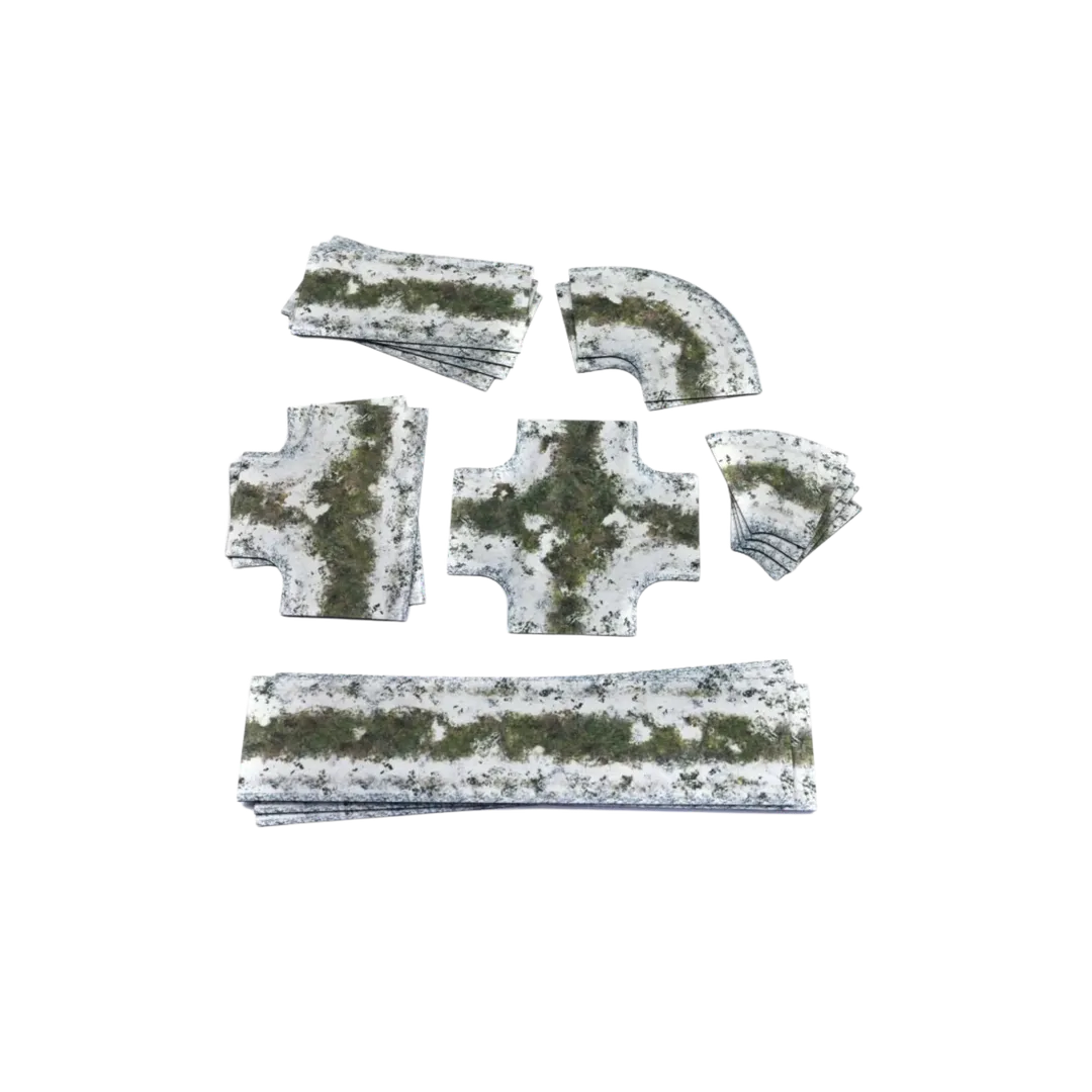 Winter muddy Roads - Rubber 2D Road Set 15mm-Playmats.eu-Radaddel