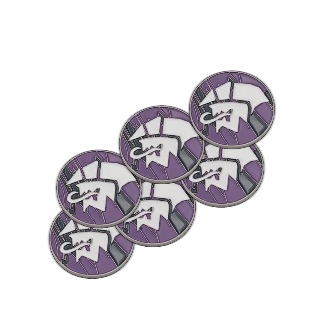 40mm Metal Coin Set - Alien - Purple (6 Stück)-Baron of Dice-Radaddel