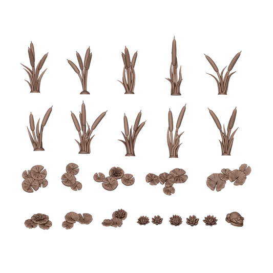 Water Lilies & Cattails - Basing Bits (24 Teile)-AK-Interactive-Radaddel