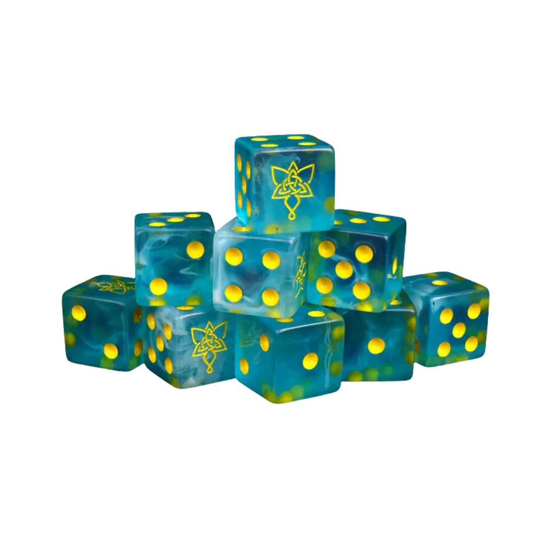 Elven Trinket - Elven Blue Dice Square 16mm (10 Stück)-Baron of Dice-Radaddel
