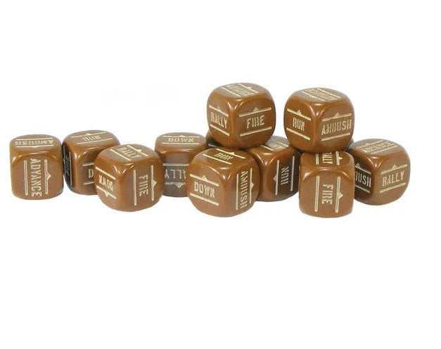 Bolt Action Orders Dice - Brown (12)-Warlord Games-Radaddel