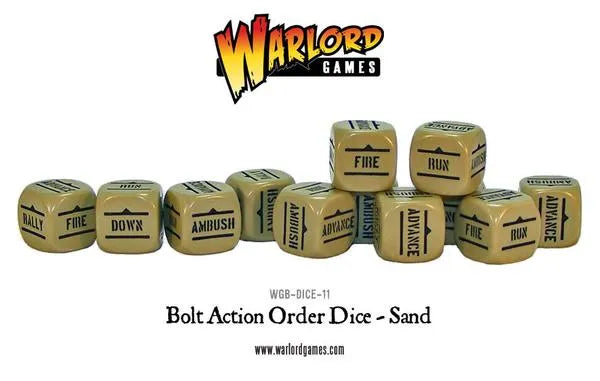 Bolt Action Orders Dice - Sand (12)-Warlord Games-Radaddel