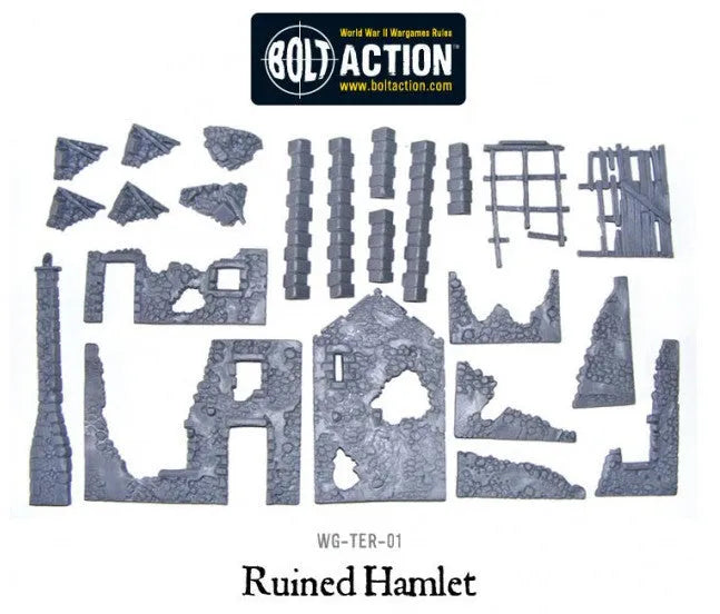 Ruined Hamlet (3x buildings)-Warlord Games-Radaddel