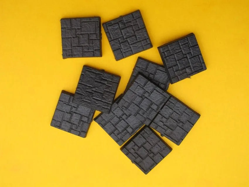 20mm x 20mm Bases Texturiert (10)-Tabletop Depot-Radaddel