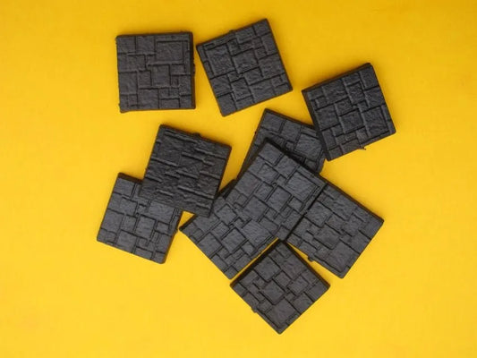 20mm x 20mm Bases Texturiert (10)-Tabletop Depot-Radaddel