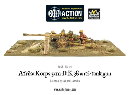 Afrika Korps 5cm PaK 38 Anti Tank Gun-Warlord Games-Radaddel