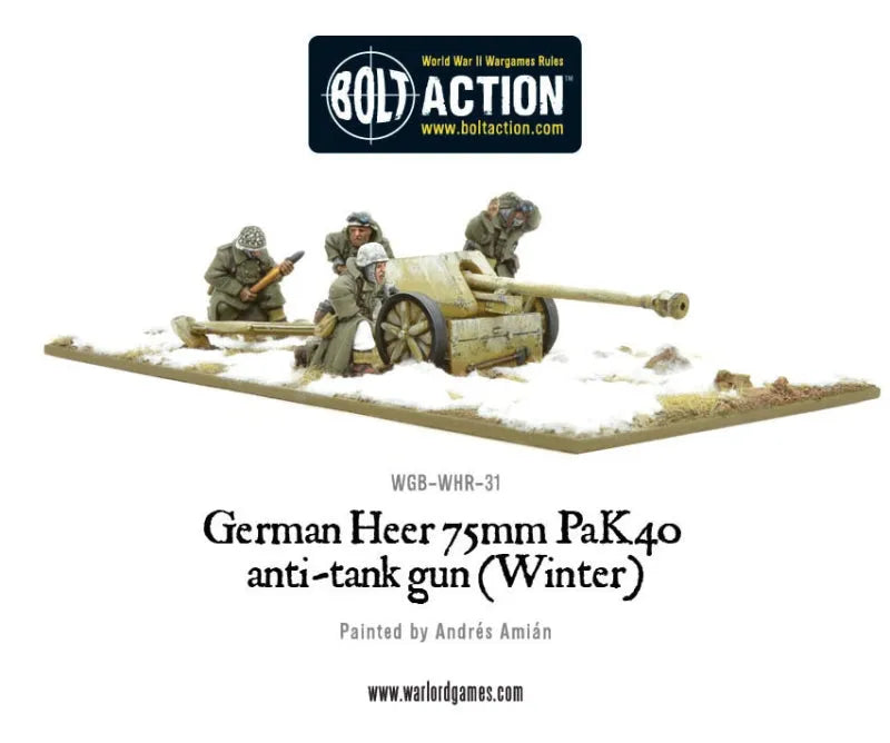 German Heer 75mm Pak 40 anti-tank gun (Winter)-Warlord Games-Radaddel