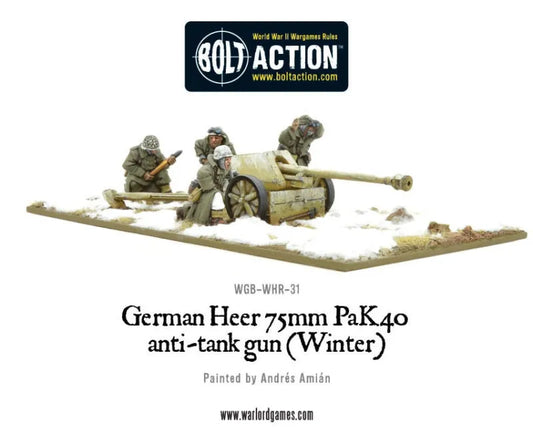 German Heer 75mm Pak 40 anti-tank gun (Winter)-Warlord Games-Radaddel