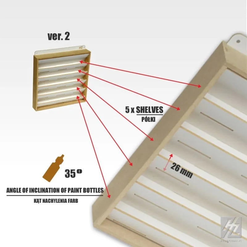 Hängeregal für Farben (Ø 26 mm) - s3s-HobbyZone-Radaddel
