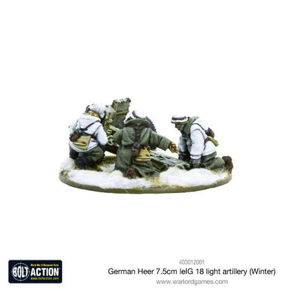 German Heer 7.5cm leIG 18 light artillery (Winter)-Warlord Games-Radaddel