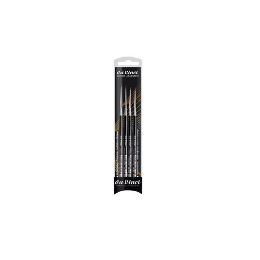 Micro-Maestro Pinselset Serie 100 mit 4 Rotmarderhaar- Pinseln-Da Vinci-Radaddel
