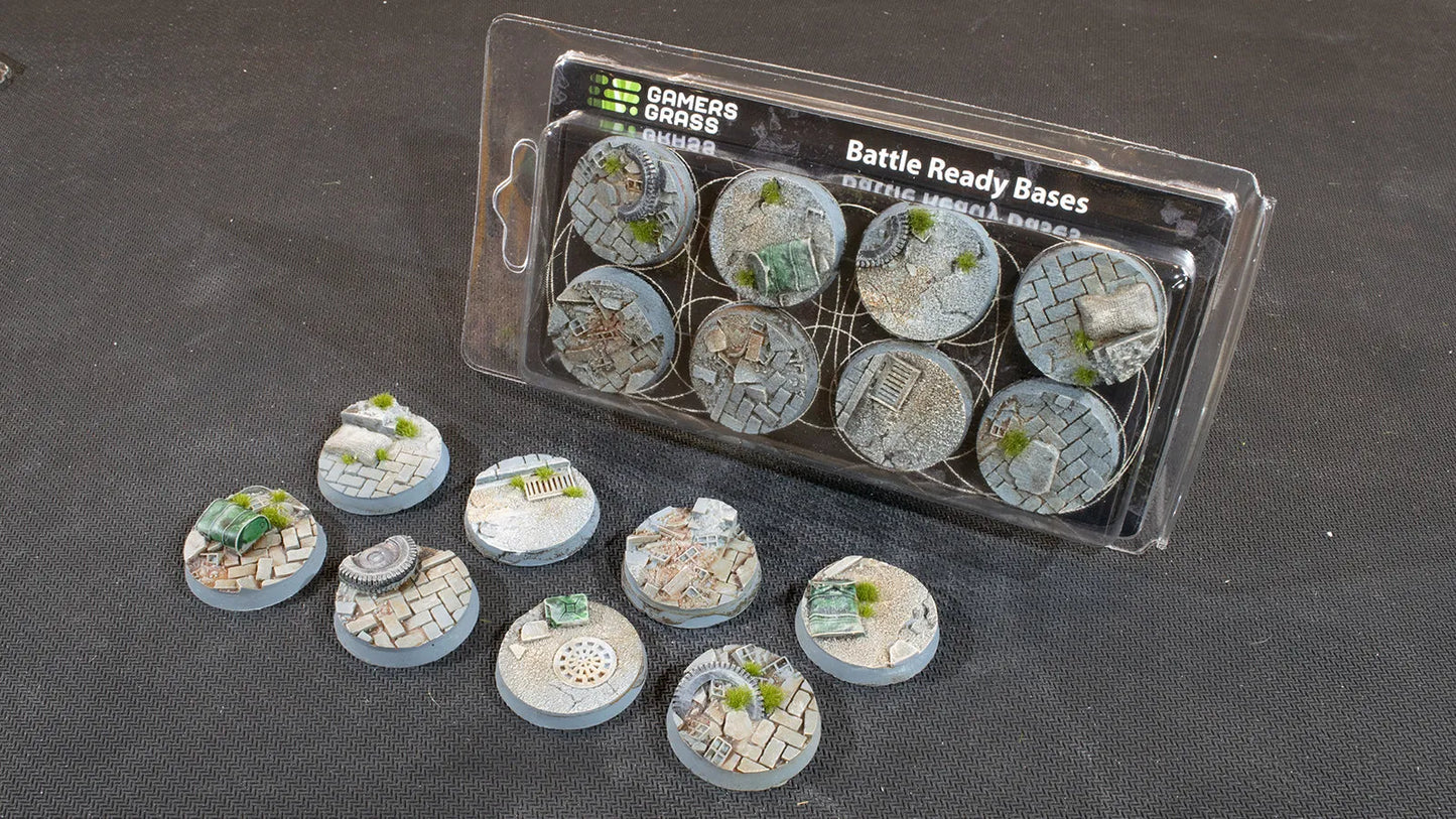 Round Urban Warfare Bases 32mm (x8)-Gamers Grass-Radaddel