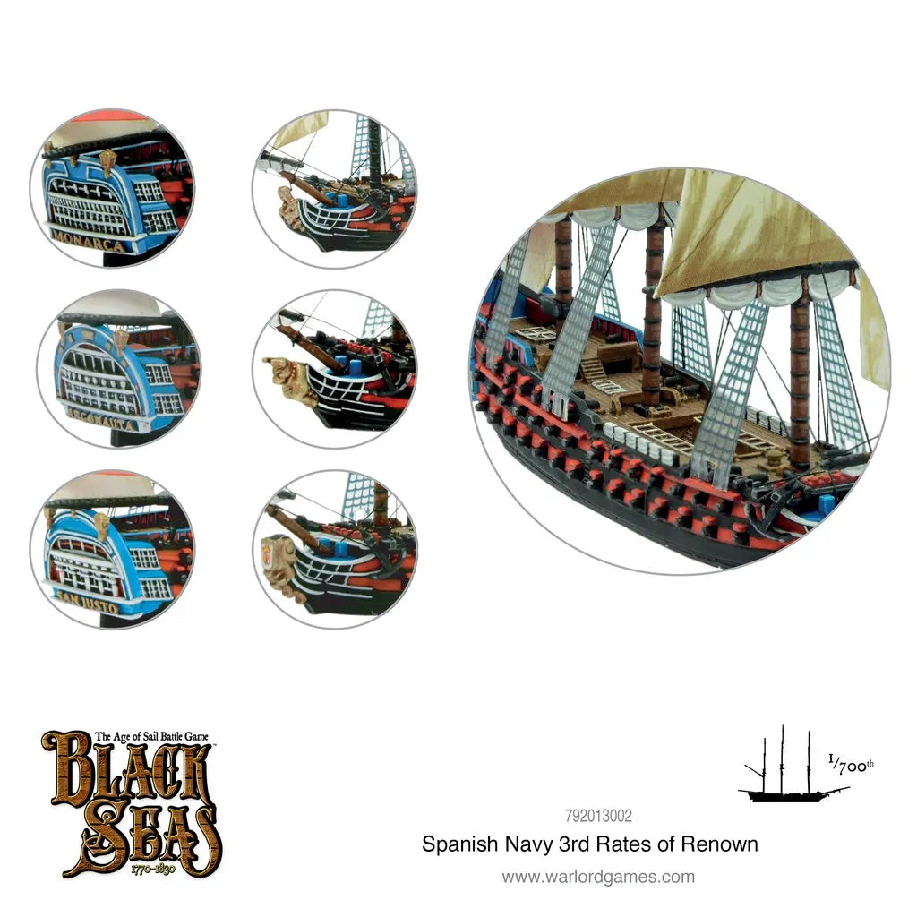 Spanish Navy 3rd Rates of Renown-Warlord Games-Radaddel