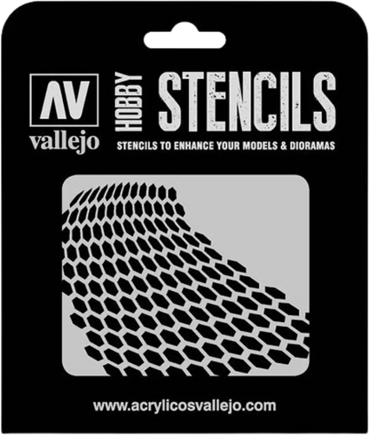 Distorted Honeycomb Stencil-Vallejo-Radaddel
