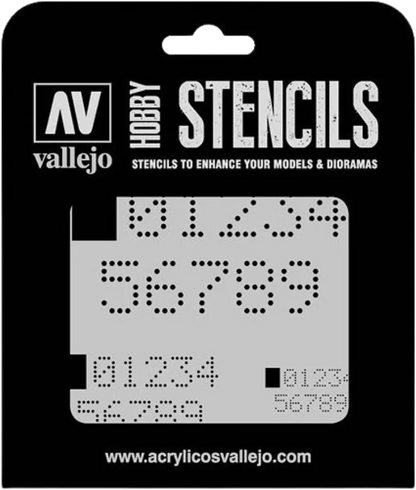 Digital Numbers Stencil-Vallejo-Radaddel