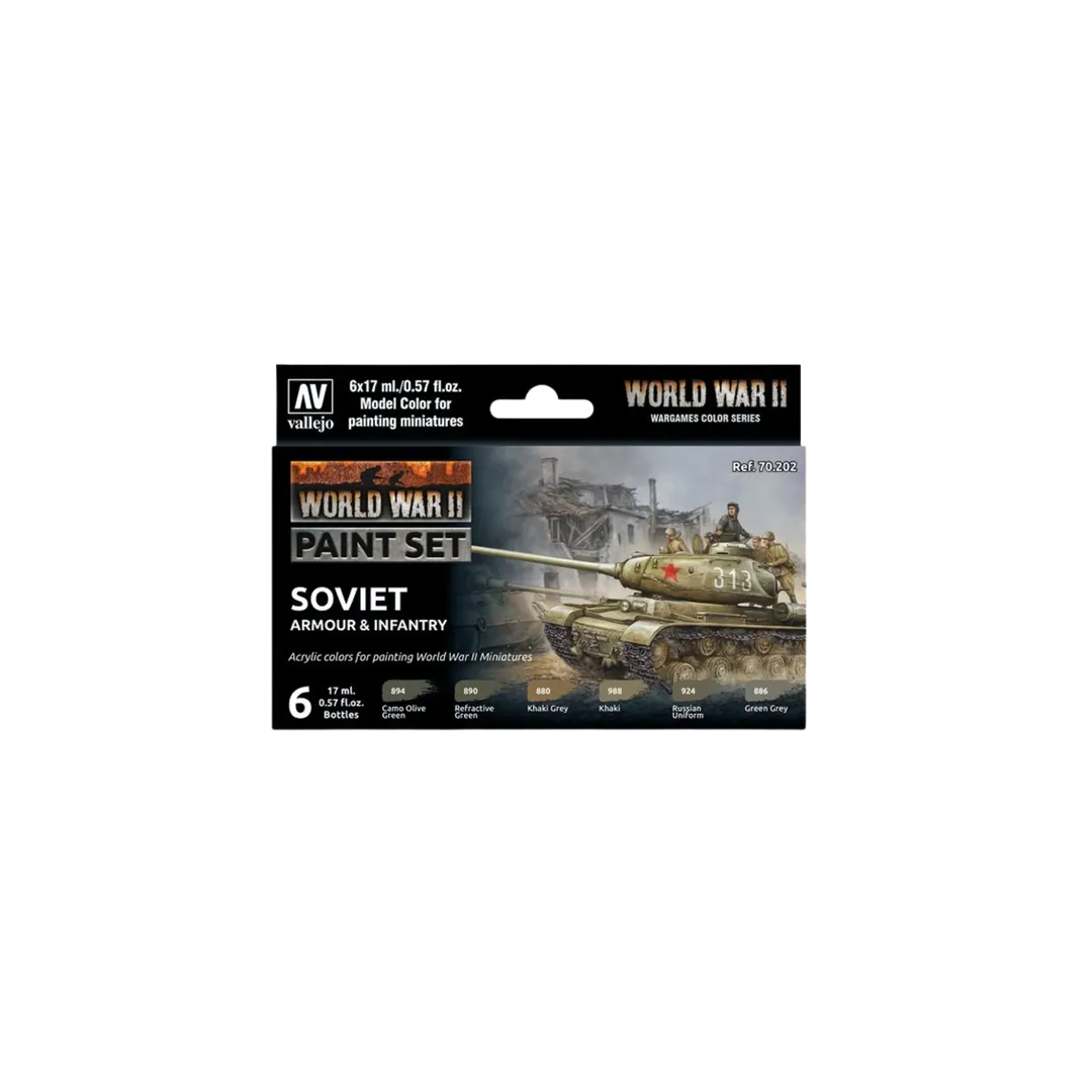 Model Color: WWII Paint Set Soviet Armour & Infantry-Vallejo-Radaddel