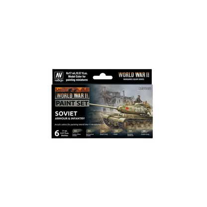 Model Color: WWII Paint Set Soviet Armour & Infantry-Vallejo-Radaddel