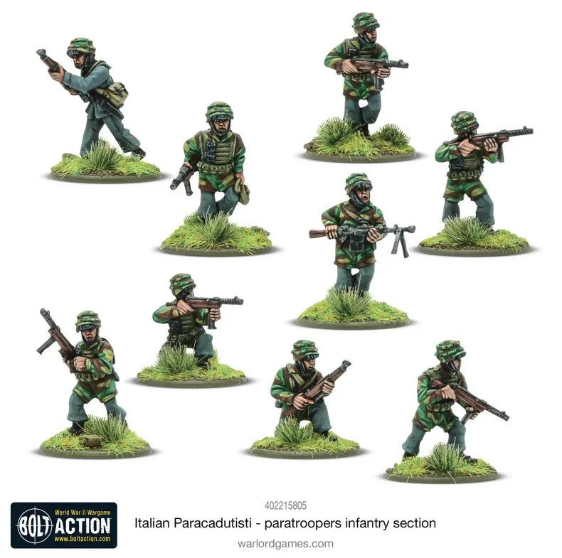 Italian Paracadutisti paratrooper infantry section-Warlord Games-Radaddel