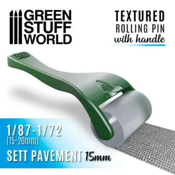 Strukturierte Walze Mit Griff - Pflastersteine 15mm-Greenstuff World-Radaddel