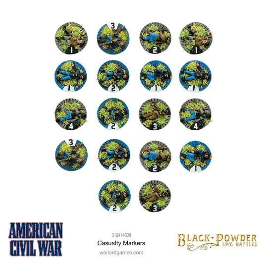 BP Epic Battles: Amercan Civil War Casualty Markers-Warlord Games-Radaddel