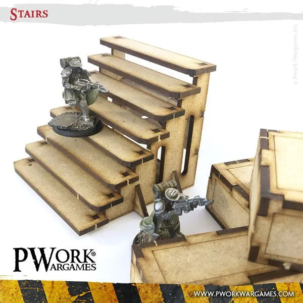 MDF Terrain Stairs-PWork Wargames-Radaddel