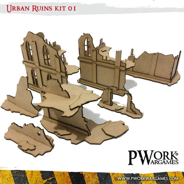 MDF Terrain Urban Ruins 01-PWork Wargames-Radaddel