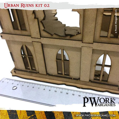 MDF Terrain Urban Ruins 02-PWork Wargames-Radaddel