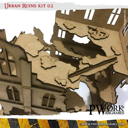 MDF Terrain Urban Ruins 02-PWork Wargames-Radaddel