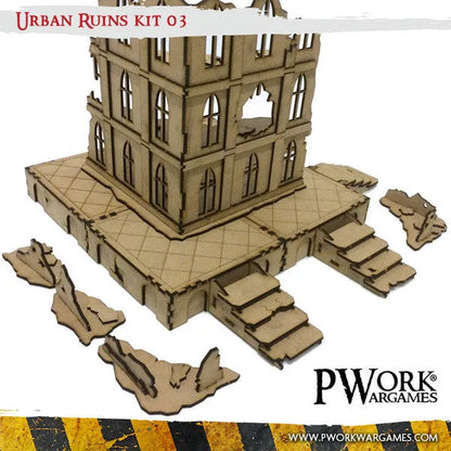 MDF Terrain Urban Ruins 03-PWork Wargames-Radaddel