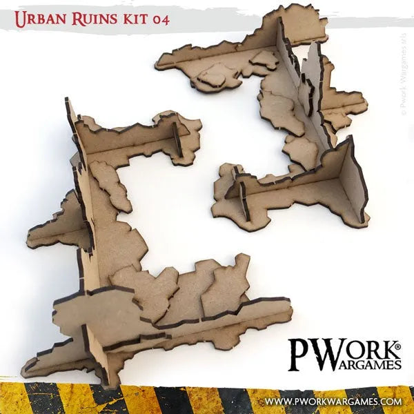 MDF Terrain Urban Ruins 04-PWork Wargames-Radaddel