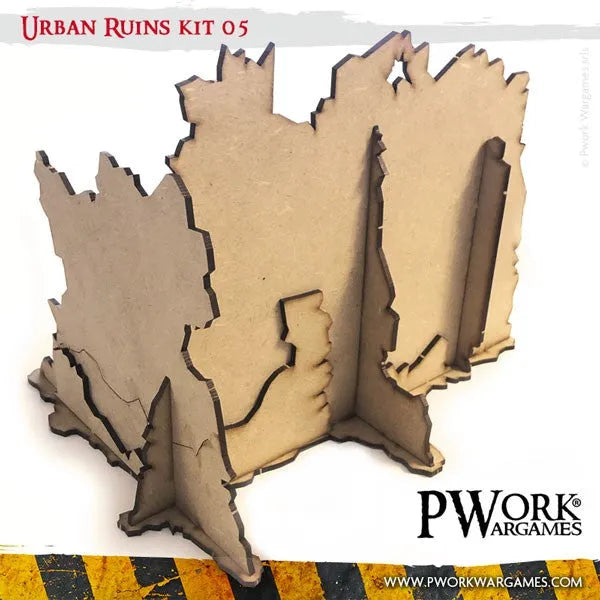 MDF Terrain Urban Ruins 05-PWork Wargames-Radaddel