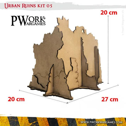 MDF Terrain Urban Ruins 05-PWork Wargames-Radaddel