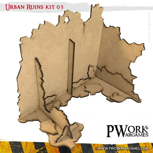 MDF Terrain Urban Ruins 05-PWork Wargames-Radaddel