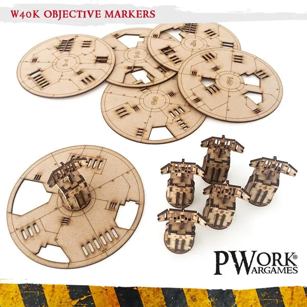 MDF Terrain Objective Markers & Radar Towers-PWork Wargames-Radaddel