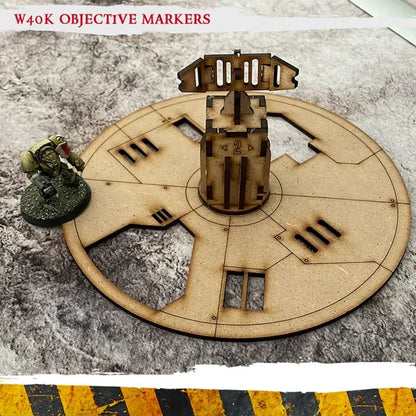 MDF Terrain Objective Markers & Radar Towers-PWork Wargames-Radaddel