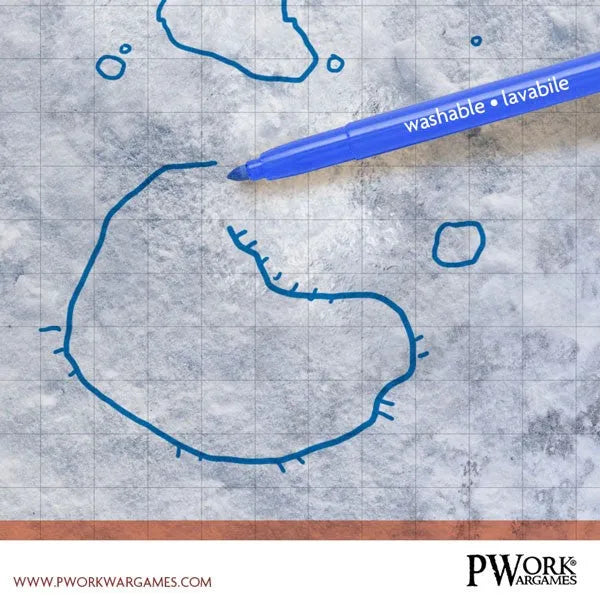RPG Rewritable Combat Map Snow Plain 30x30"-PWork Wargames-Radaddel