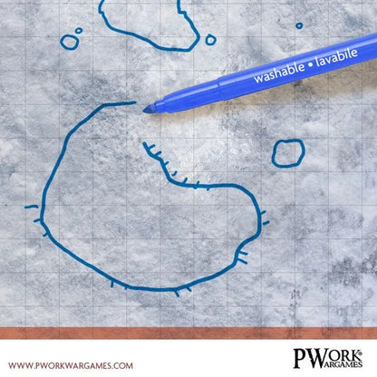 RPG Rewritable Combat Map Snow Plain 30x30"-PWork Wargames-Radaddel