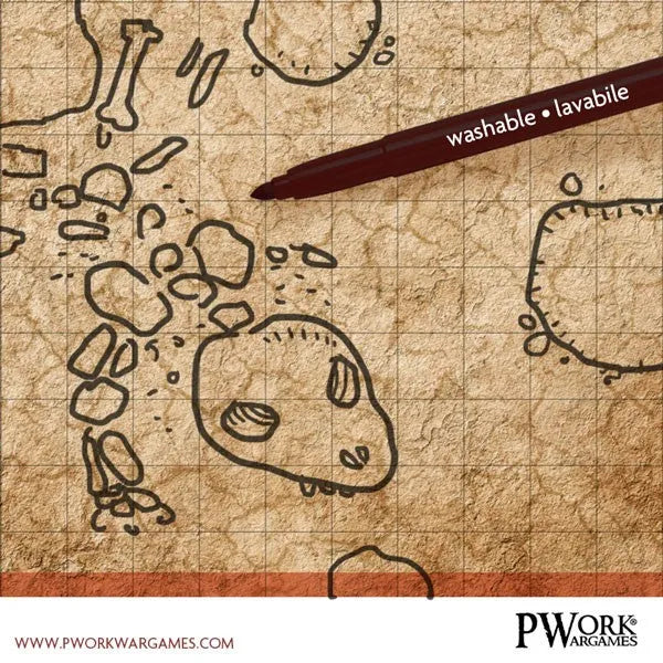RPG Rewritable Combat Map Desert 36x48"-PWork Wargames-Radaddel